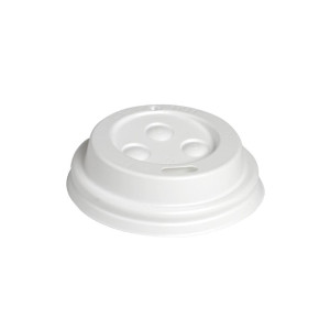 BioPak PS Plastic Lids for BioPak BioCups 63mm White (1000 Pack)