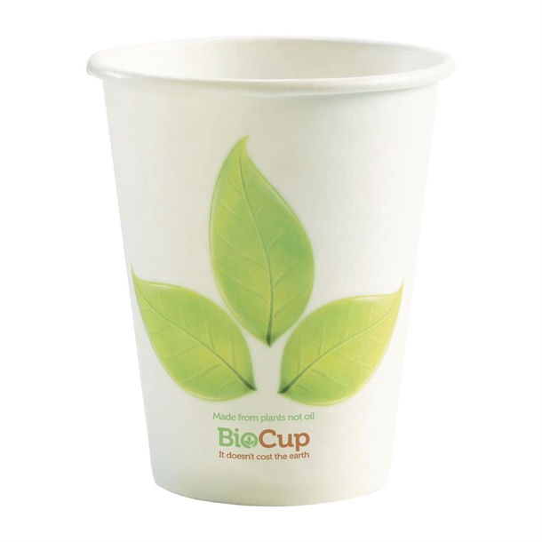 BioPak BioCup Single Wall Leaf - 280ml 8oz 80mm (Pack 1000)