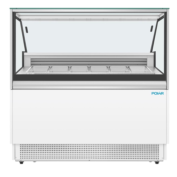 Polar U-Series 6 Pan Ice Cream Serve Over Cabinet Freezer