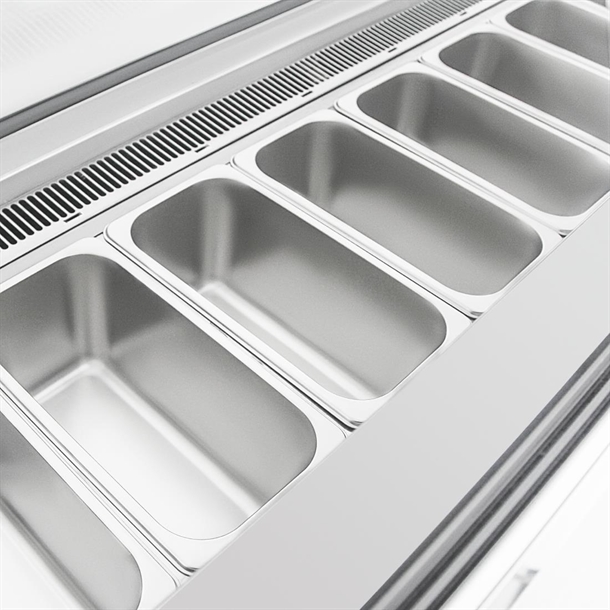 Polar U-Series 6 Pan Ice Cream Serve Over Cabinet Freezer
