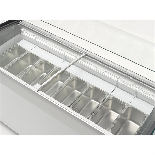 Liebherr Gelato Freezer EFI4853 with Glass Canopy - 12x5Ltr Gelato Tubs