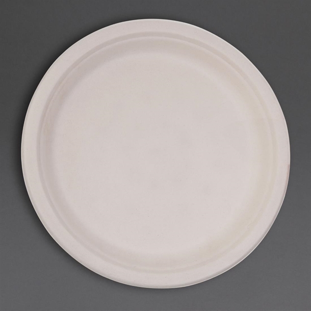Fiesta Compostable Bagasse Round Plate Natural 179mm (50 Pack)