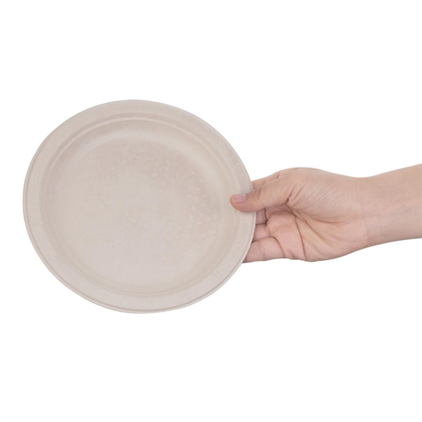 Fiesta Compostable Bagasse Round Plate Natural 179mm (50 Pack)