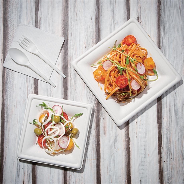 Fiesta Compostable Bagasse Square Plate 204mm (50 Pack)