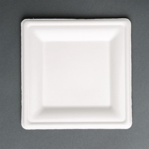 Fiesta Compostable Bagasse Square Plate 159mm (50 Pack)