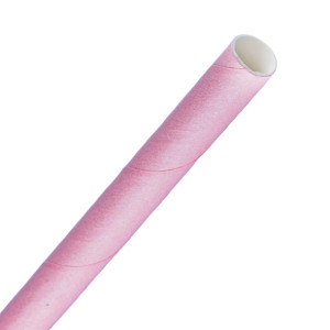 Fiesta Compostable Paper Smoothie Straws Pink (250 Pack)