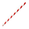 Fiesta Compostable Paper Spoon Straw Red & White Stripe 210x8mm (250 Pack)