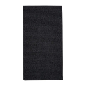 Fiesta Recyclable Premium Tablin Dinner Napkin Black 400x400mm Airlaid 1/8 Fold (500 Pack)