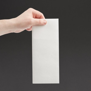 Fiesta Recyclable Premium Tablin Dinner Napkin White 480x400mm Airlaid Pocket Fold (400 Pack)