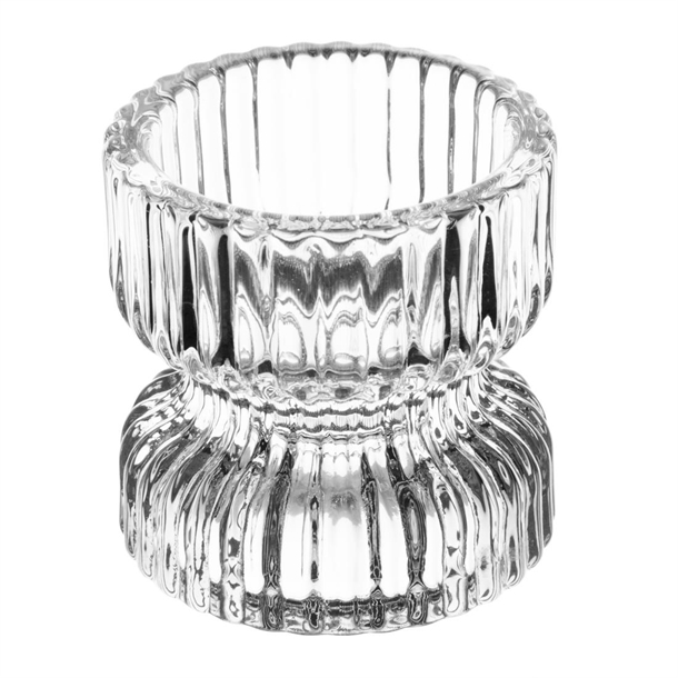 Olympia Ridged Glass Tealight/Candle Holders 52x52mm (6 Pack)