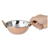 Olympia Copper Kadai Dish Stainless Steel Brass Handles 400ml