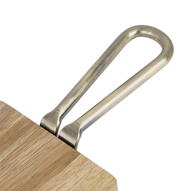 Olympia Rectangular Paddle Board Acacia Wood With Metal Handle 575x152mm