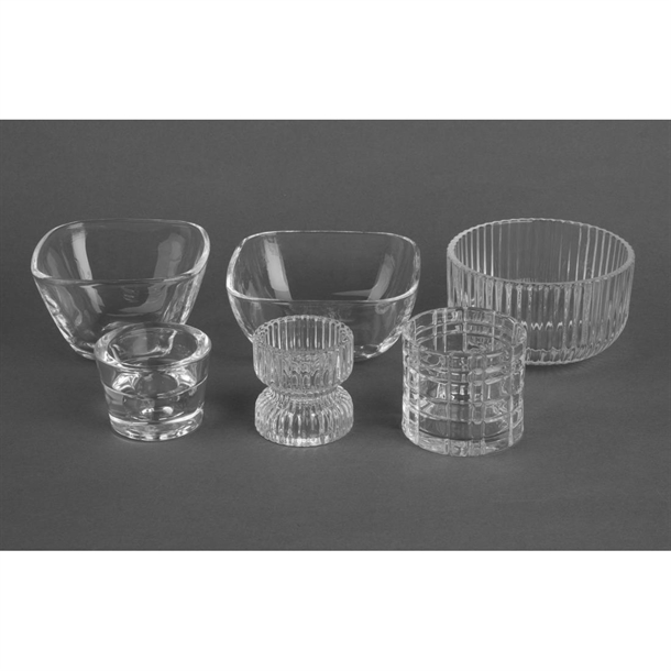 Olympia Geo Glass Tealight Holders 64x57mm (6 Pack)