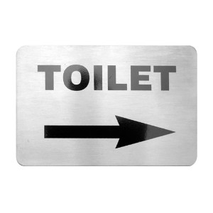 Trenton Toilet Right Arrow Wall Sign Stainless Steel