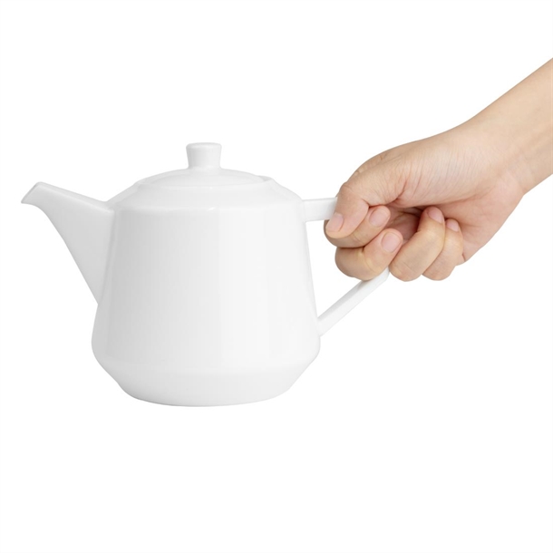 Olympia Whiteware Deco Teapot 820ml (2 Pack)
