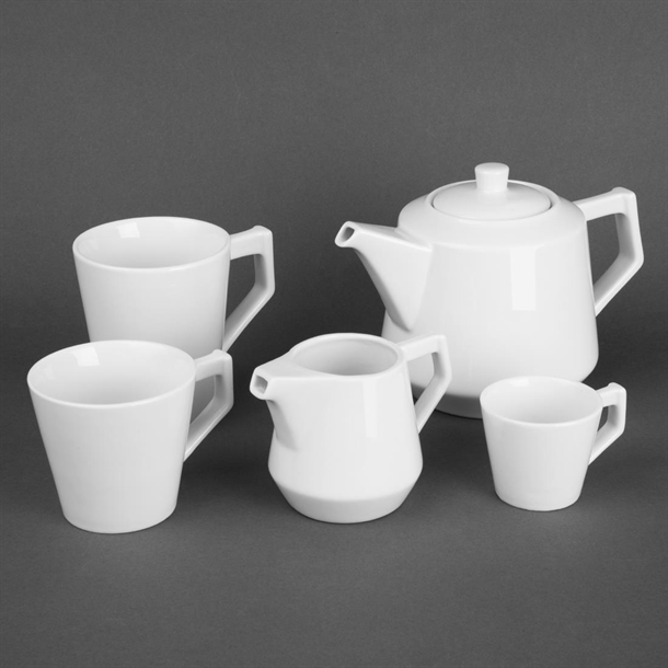 Olympia Whiteware Deco Teapot 820ml (2 Pack)