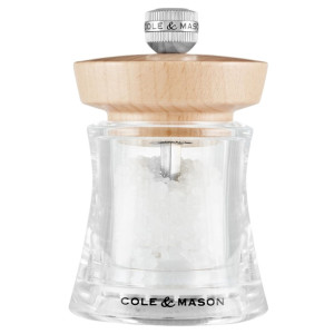 Cole & Mason Holbrorn Salt Mill Natural Beachwood & Acrylic 95mm