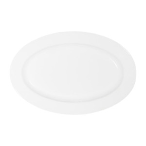 Tablekraft Core Platter Oval Rim Shape White 200x140x20mm (6 Pack)