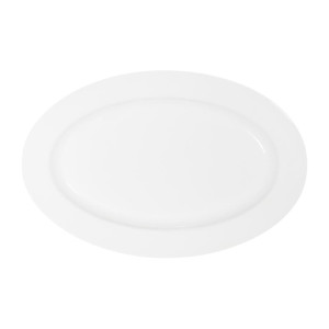 Tablekraft Core Platter Oval Rim Shape White 300x200x28mm (6 Pack)