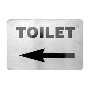 Trenton Toilet Left Arrow Wall Sign Stainless Steel
