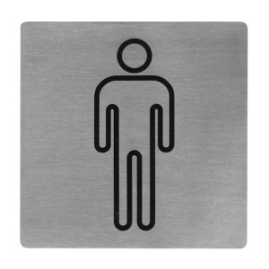 Trenton Male Symbol Wall Sign Stainless Steel 130x130mm