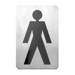 Trenton Male Symbol Wall Sign Stainless Steel 120x80mm