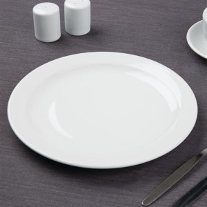 Bulk Buy Olympia Athena Narrow Rimmed Plates 255mm (36 Pack)