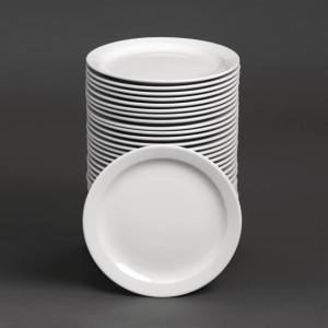 Bulk Buy Olympia Athena Narrow Rimmed Plates 226mm (36 Pack)