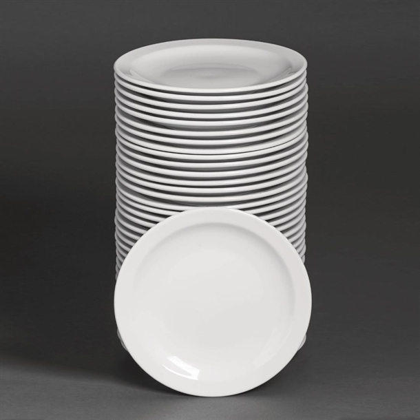Bulk Buy Olympia Athena Narrow Rimmed Plates 205mm (36 Pack)