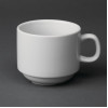 Olympia Whiteware Stacking Tea Cups 7oz 200ml (12 Pack)
