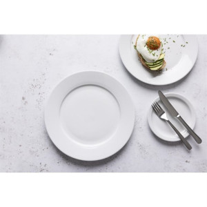 Olympia Whiteware Wide Rimmed Plates 230mm (12 Pack)