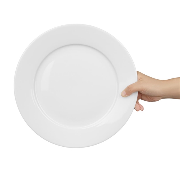 Olympia Whiteware Wide Rimmed Plates 280mm (6 Pack)