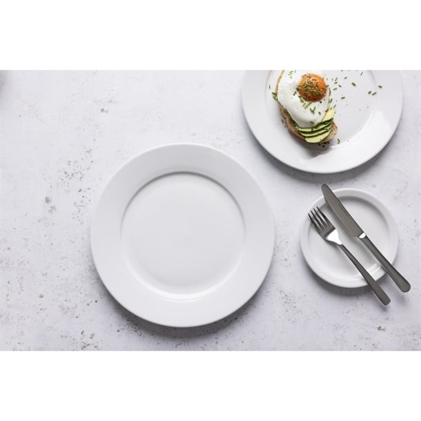 Olympia Whiteware Wide Rimmed Plates 280mm (6 Pack)