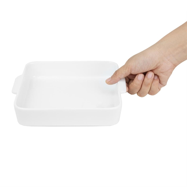 Olympia Whiteware Square Eared Roaster 200x180x40mm (3 Pack)