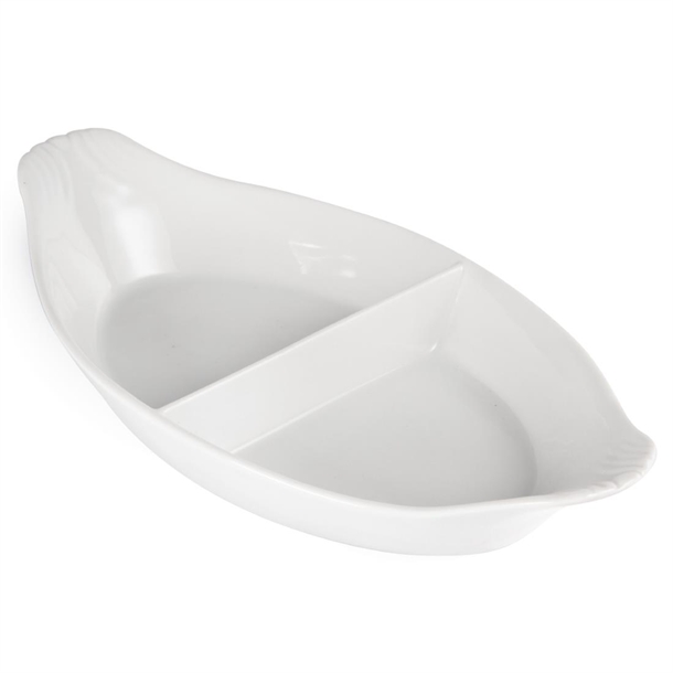 Olympia Divided Oval Eared Dishes 290 x 160mm (6 Pack)