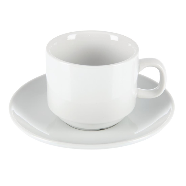 Olympia Whiteware Stacking Saucers (12 Pack)