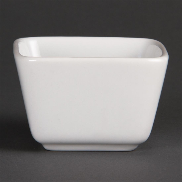 Olympia Whiteware Tall Square Mini Dishes 75mm (12 Pack)