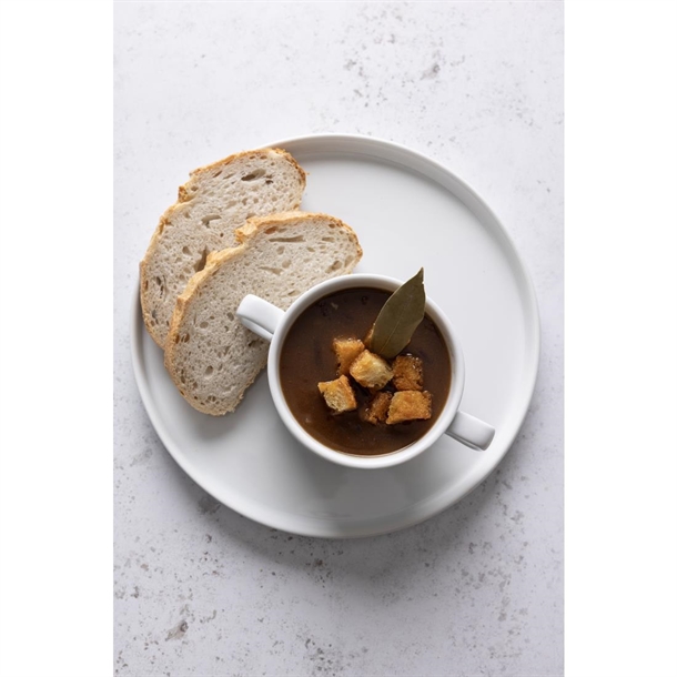 Olympia Whiteware Soup Bowls With Handles 400ml (6 Pack)