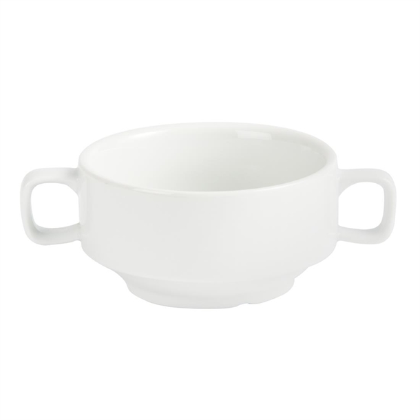 Olympia Whiteware Soup Bowls With Handles 400ml (6 Pack)