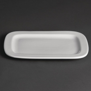 Olympia Whiteware Rounded Rectangular Plates 230mm (12 Pack)