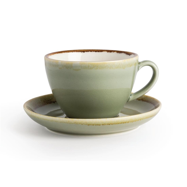 Olympia Kiln Cappuccino Saucer Moss 160mm (6 Pack)