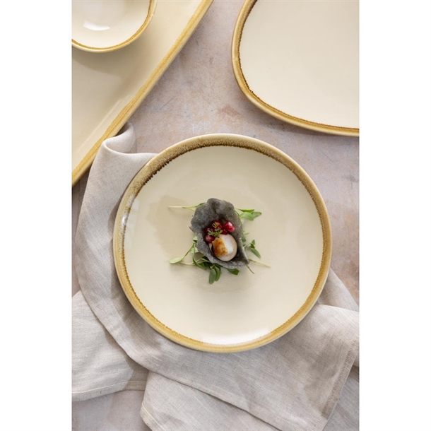 Olympia Kiln Sandstone Round Coupe Plates 180mm (6 Pack)