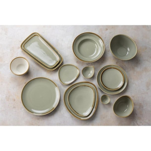 Olympia Kiln Moss Round Coupe Plates 180mm (Pack of 6)