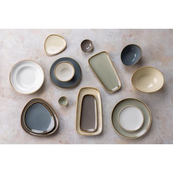 Olympia Kiln Round Coupe Plate Chalk 180mm (Pack of 6)