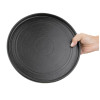 Olympia Cavolo Textured Black Flat Round Plate 270(Ø Pack)mm (4 Pack)