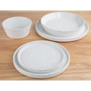 Olympia Cavolo White Speckle Flat Round Plate 220(Ø Pack)mm (6 Pack)
