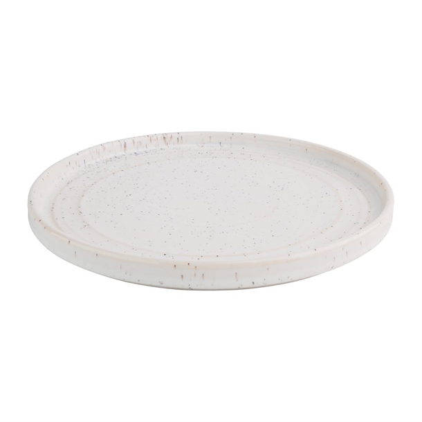 Olympia Cavolo White Speckle Flat Round Plate 220(Ø Pack)mm (6 Pack)
