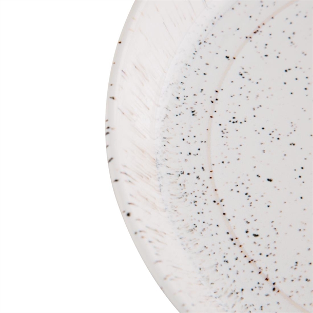 Olympia Cavolo Flat Round Bowls White Speckle 220mm (4 Pack)