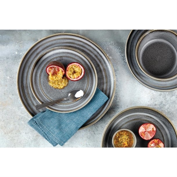 Olympia Cavolo Charcoal Dusk Flat Round Plate 220(Ø Pack)mm (6 Pack)