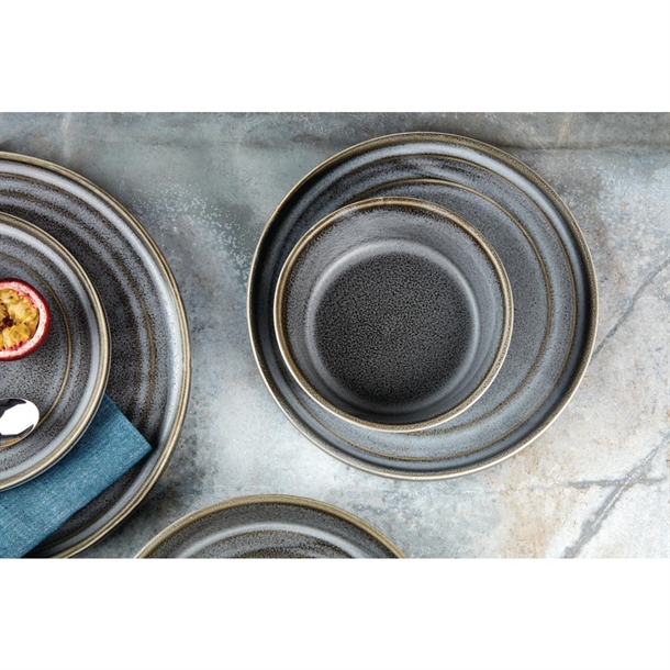 Olympia Cavolo Charcoal Dusk Flat Round Plate 180(Ø Pack)mm (6 Pack)